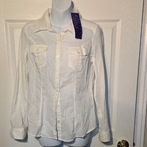 Miley Cyrus & Max Azria White Button-Down Shirt